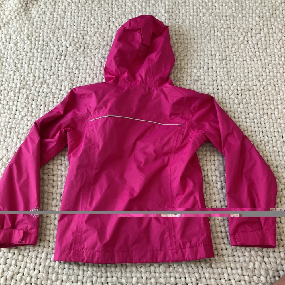 Columbia Girls XS 6 Lightweight Full Zip Hooded Rain Jacket Pink - Picture 2 of 10